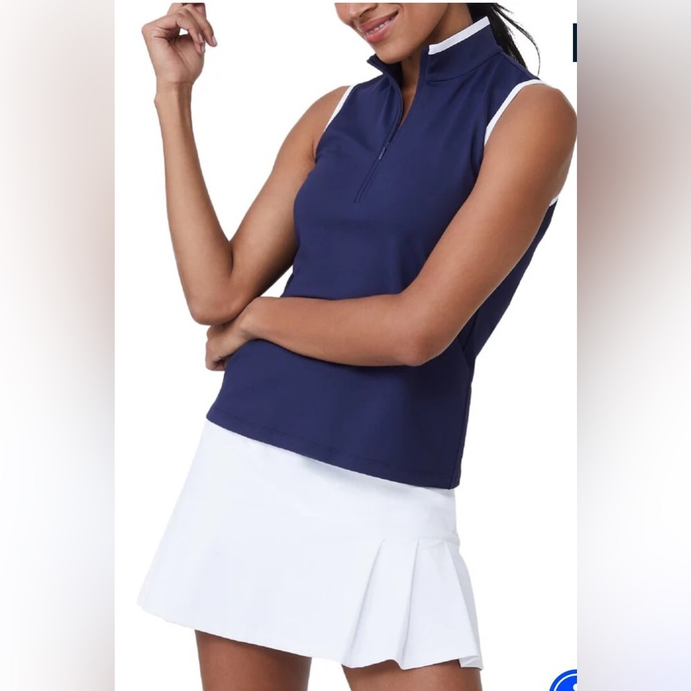 NWT J. McLaughlin Aelia Navy Blue Fitted Tennis Golf Tank Top size XS